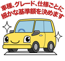   車種、グレード、仕様ごとに細かな基準額を決めます